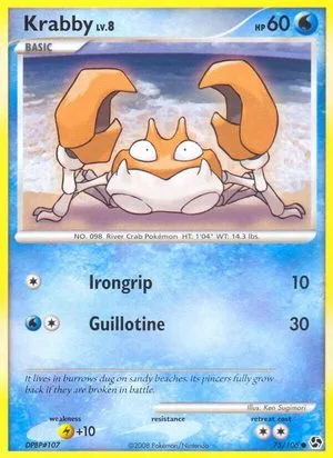 Krabby, English Pokemon card