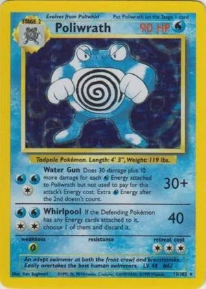 Poliwrath, English Pokemon card