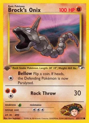 Brock's Onix [1st Edition], English Pokemon card