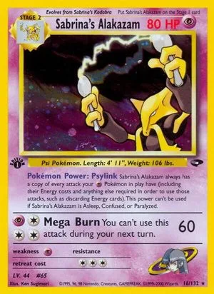Sabrina's Alakazam [1st Edition], English Pokemon card