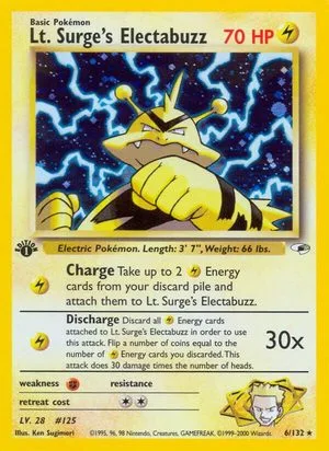 Lt. Surge's Electabuzz [1st Edition], English Pokemon card