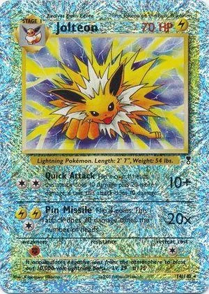 Jolteon [Reverse Holo], English Pokemon card