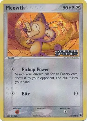 Meowth [Reverse Holo], English Pokemon card