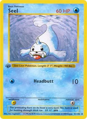 Seel [1st Edition], English Pokemon card