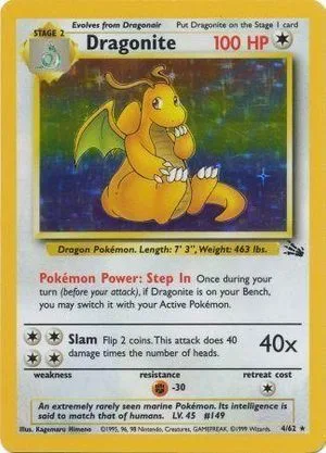 Dragonite, English Pokemon card