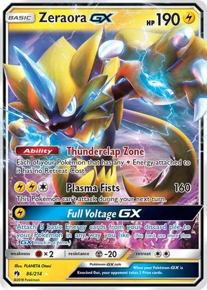 Zeraora GX, English Pokemon card