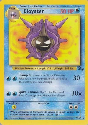 Cloyster, English Pokemon card