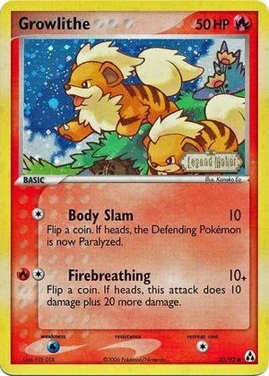 Growlithe [Reverse Holo], English Pokemon card