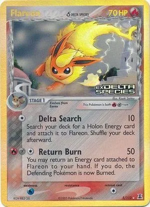 Flareon [Reverse Holo], English Pokemon card