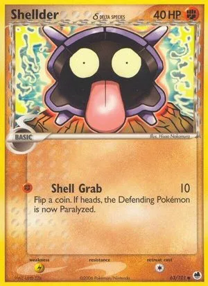 Shellder, English Pokemon card