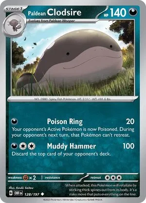 Paldean Clodsire, English Pokemon card