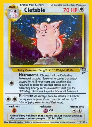 Clefable, English Pokemon card