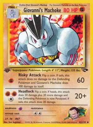 Giovanni's Machoke [1st Edition], English Pokemon card