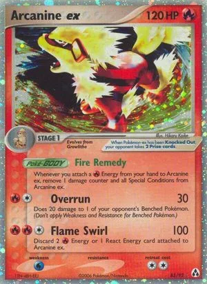 Arcanine EX, English Pokemon card
