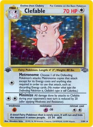 Clefable [1st Edition], English Pokemon card