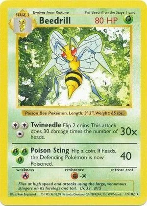 Beedrill [Shadowless], English Pokemon card