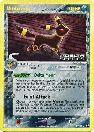 Umbreon [Reverse Holo], English Pokemon card