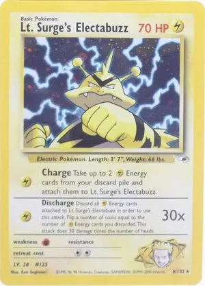 Lt. Surge's Electabuzz, English Pokemon card