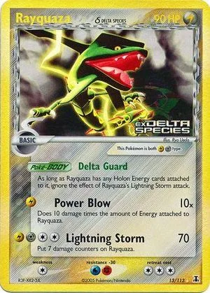 Rayquaza [Reverse Holo], English Pokemon card