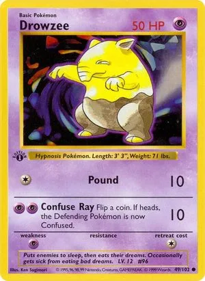 Drowzee [1st Edition], English Pokemon card