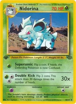 Nidorina [1st Edition], English Pokemon card