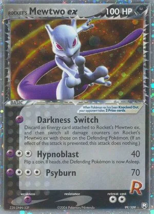 Rocket's Mewtwo EX, English Pokemon card