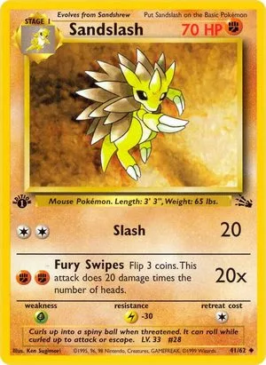 Sandslash [1st Edition], English Pokemon card