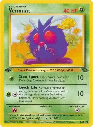 Venonat [1st Edition], English Pokemon card