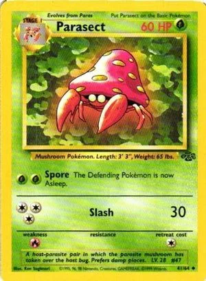 Parasect, English Pokemon card