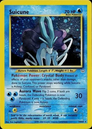 Suicune, English Pokemon card