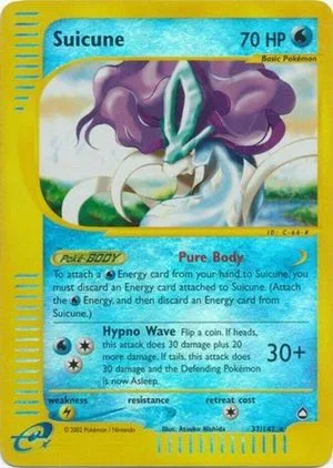 Suicune [Reverse Holo], English Pokemon card