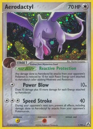 Aerodactyl, English Pokemon card