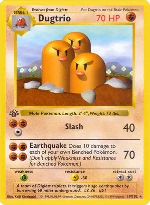 Dugtrio [1st Edition], English Pokemon card