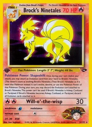 Brock's Ninetales [1st Edition], English Pokemon card