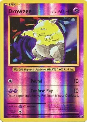 Drowzee [Reverse Holo], English Pokemon card