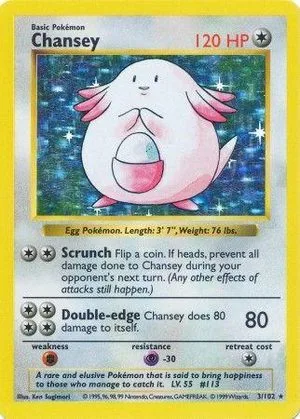 Chansey [Shadowless], English Pokemon card