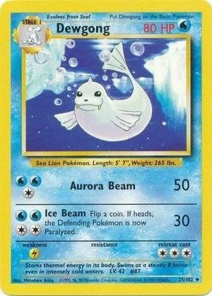 Dewgong, English Pokemon card