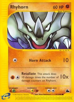 Rhyhorn, English Pokemon card