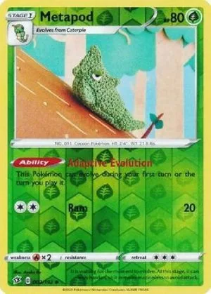Metapod [Reverse Holo], English Pokemon card