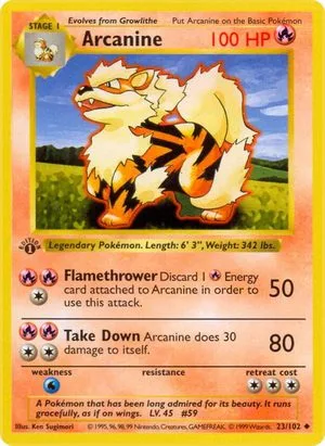 Arcanine [1st Edition], English Pokemon card