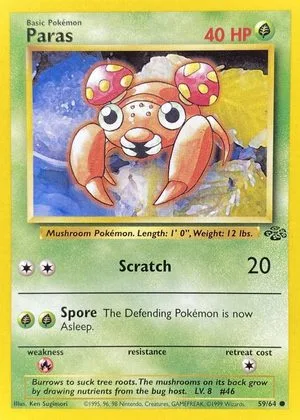 Paras, English Pokemon card