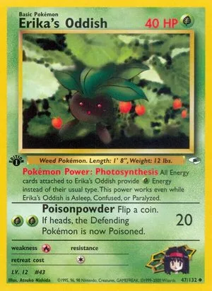 Erika's Oddish [1st Edition], English Pokemon card