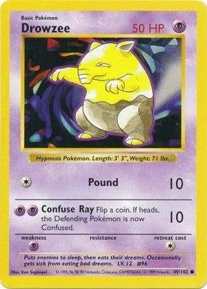 Drowzee [Shadowless], English Pokemon card