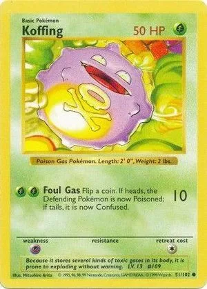 Koffing [Shadowless], English Pokemon card