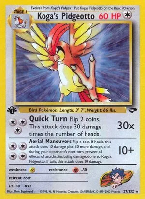 Koga's Pidgeotto [1st Edition], English Pokemon card