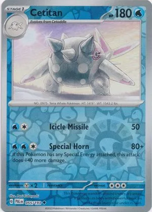 Cetitan [Reverse Holo], English Pokemon card