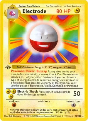 Electrode [1st Edition], English Pokemon card