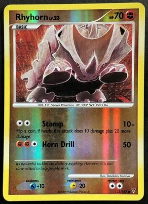 Rhyhorn [Reverse Holo], English Pokemon card