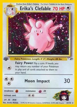 Erika's Clefable [1st Edition], English Pokemon card