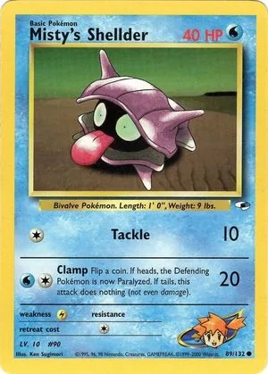 Misty's Shellder, English Pokemon card